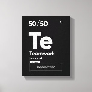 Lienzo Definición de trabajo en equipo Poster motivacio