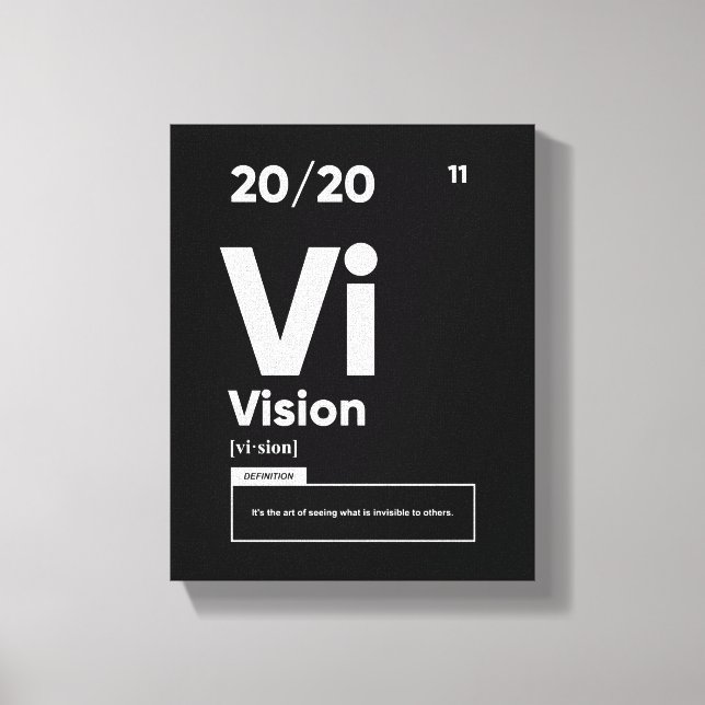 Lienzo Definición de visión | Poster motivacional (Anverso)