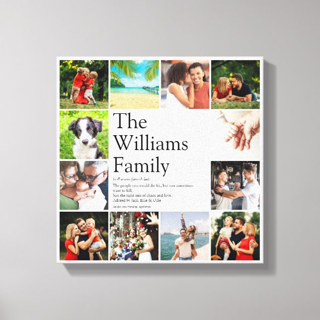 Lienzo Definición moderna de Collage de fotos familiar (Anverso)