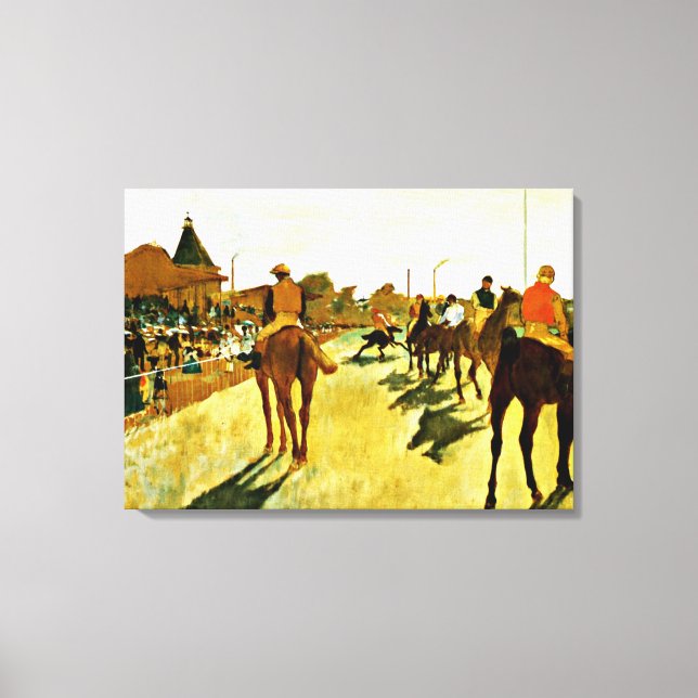 Lienzo Degas: Caballos de carreras antes de los quioscos (Anverso)