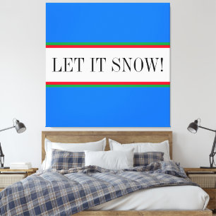 Lienzo DEJEN QUE NIEVE Fun Sky Blue White Green Stripes