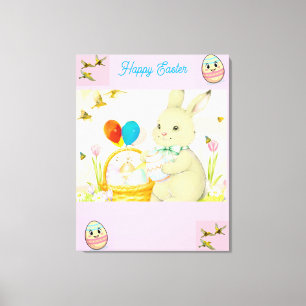 Lienzo del conejo feliz de Pascua