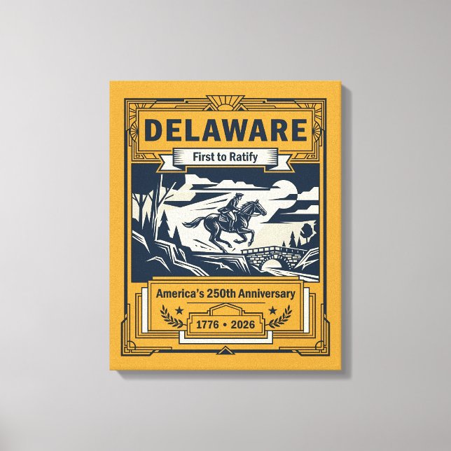Lienzo Delaware Art Deco América 250 Aniversario (Anverso)