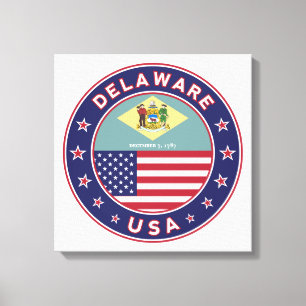 Lienzo Delaware, camiseta de Delaware, pegatina de Delawa