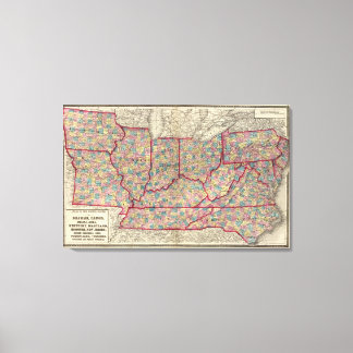 Lienzo Delaware, Illinois, Indiana e Iowa