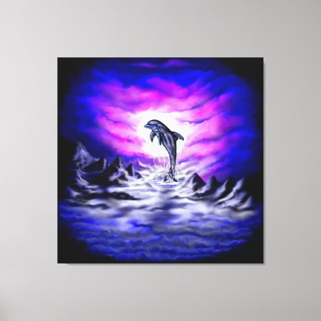 Lienzo Delfín de luz de luna (Anverso)