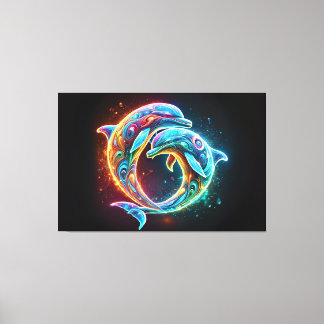 Lienzo Delfines adorables y coloridos