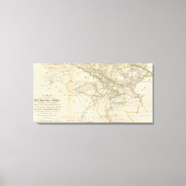 Lienzo Delhi, Agrah, Oude, Ellahabad sur (Anverso)