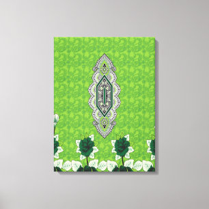 Lienzo Delicado diseño floral en tela texturada pekinesa