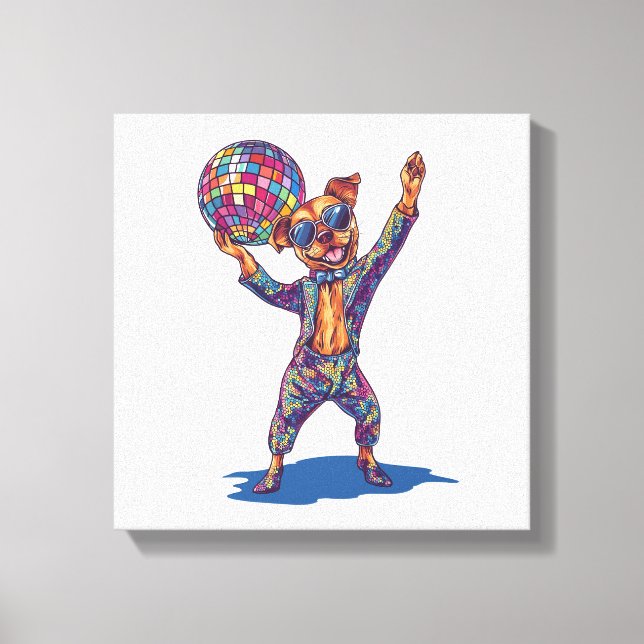Lienzo Delicia de perro de discoteca � Perro divertido de (Anverso)