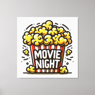 Lienzo Delicia Nocturna de Cine Palomitas Juguetonas