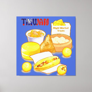 Lienzo Delicias del Mercado Nocturno de Taiwán - Bolas de