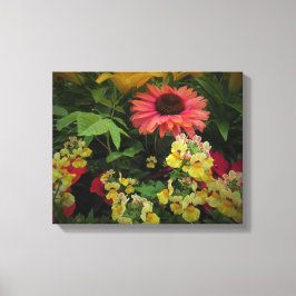 Lienzo Delicioso jardín de flores en tela de Viñette Negr