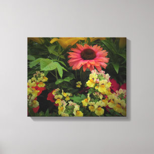 Lienzo Delicioso jardín de flores en tela de Viñette Negr