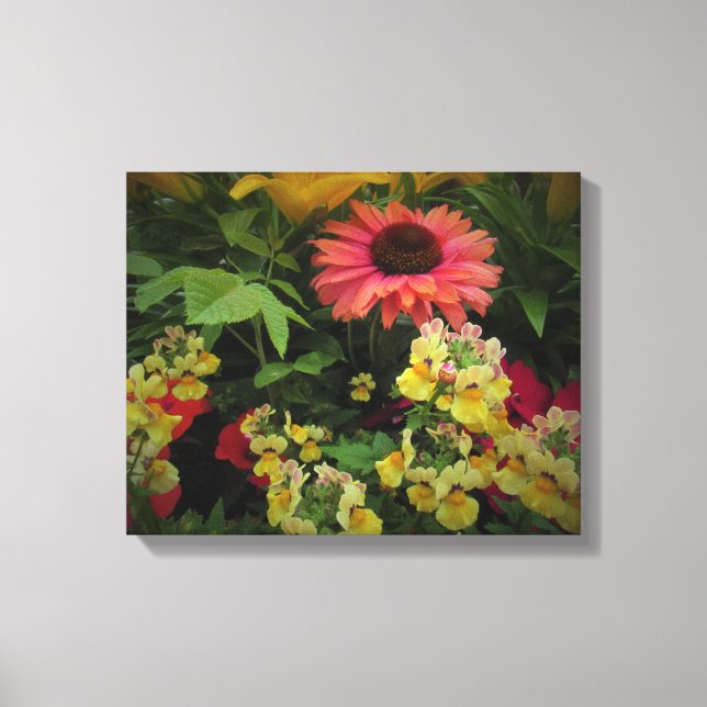 Lienzo Delicioso jardín de flores en tela de Viñette Negr (Anverso)