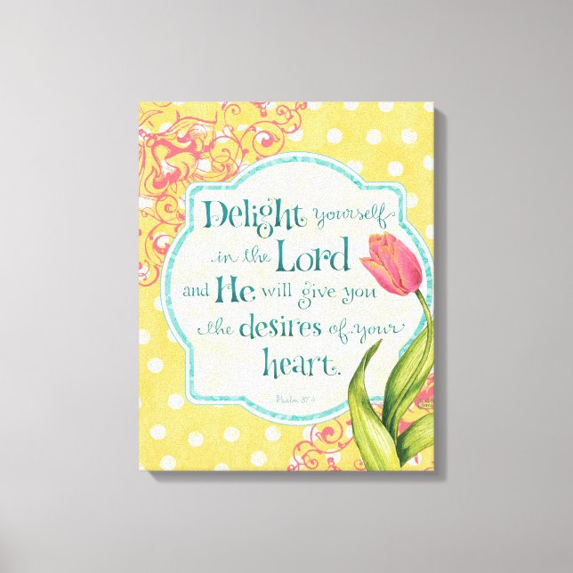 Lienzo Delight in the Lord Wrapped Canvas 18x18 (Anverso)
