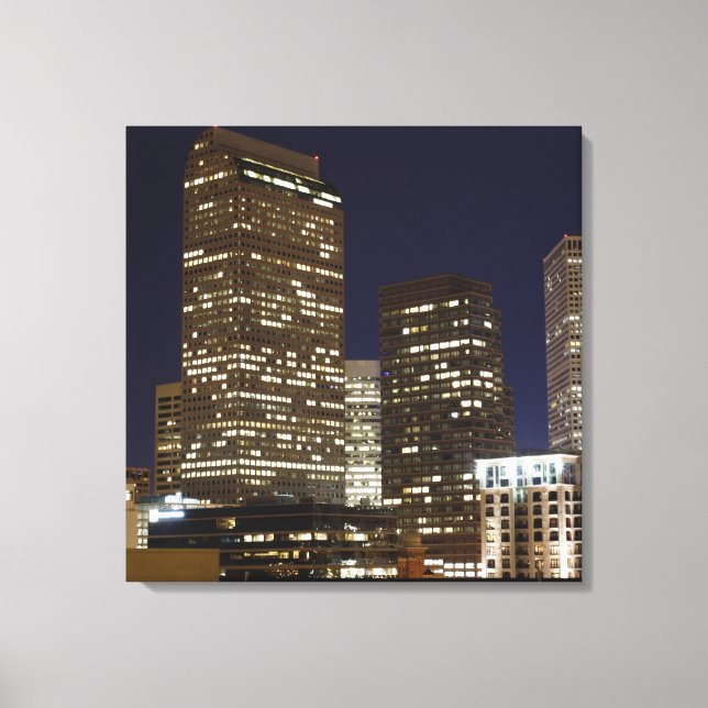 Lienzo Denver Night Skyline (Anverso)