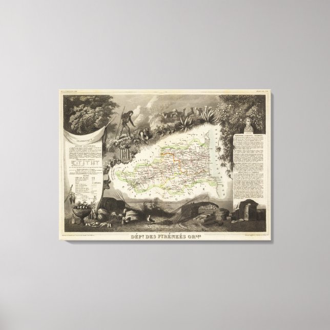 Lienzo Departamento de Orles de los Pirineos (Anverso)