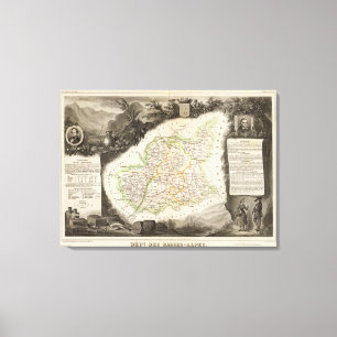 Lienzo Departamento sobre las montañas bajas