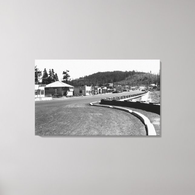 Lienzo Depoe Bay, Oregon Town View Along Seawall (Anverso)