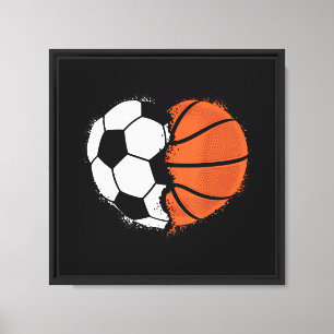 Lienzo Deportes de corazón Fútbol Baloncesto Amante de la
