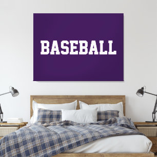 Lienzo Deportivo Atlético Texto de BÉISBOL Blanco Sobre F