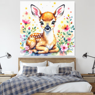 Lienzo Depósito de acuarela floral