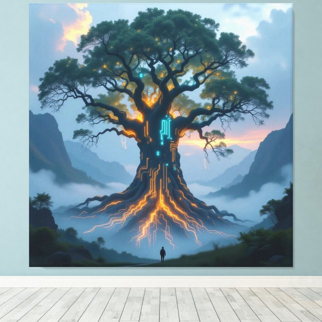 Lienzo  Der Baum der digitalen Weisheit   (Insitu (piso de madera))