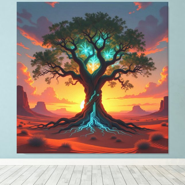 Lienzo  Der Baum der digitalen Weisheit   (Insitu (piso de madera))