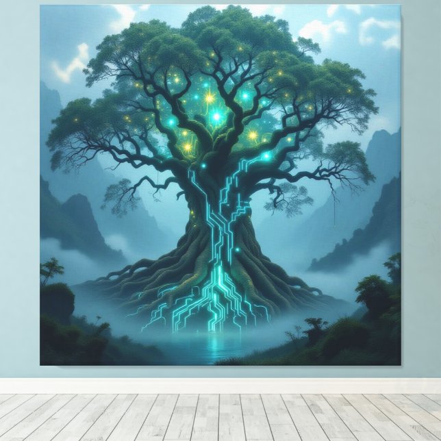Lienzo  Der Baum der digitalen Weisheit   (Insitu (piso de madera))
