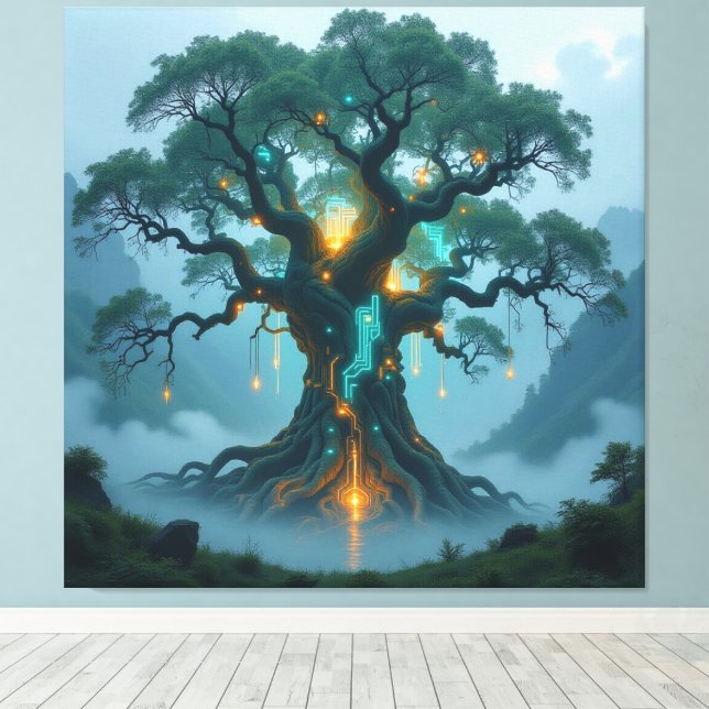 Lienzo  Der Baum der digitalen Weisheit   (Insitu (piso de madera))