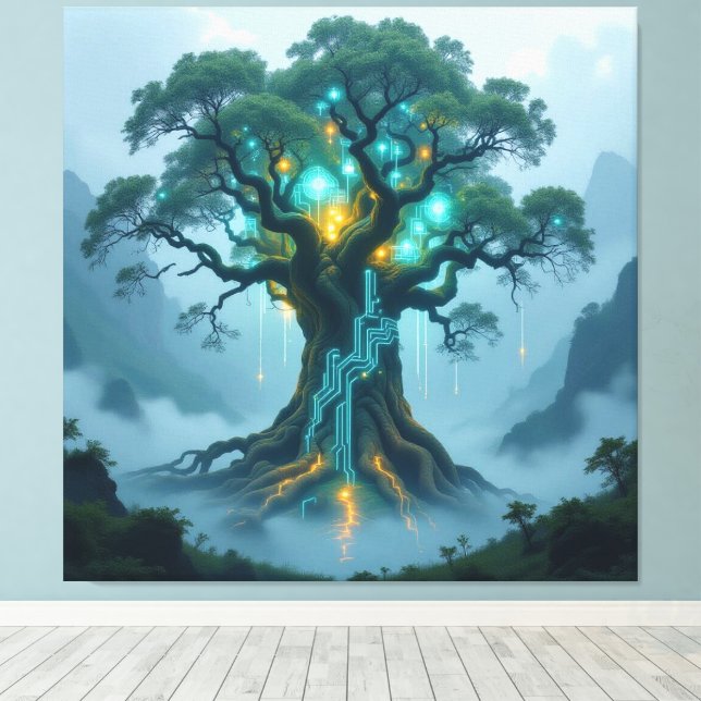 Lienzo  Der Baum der digitalen Weisheit   (Insitu (piso de madera))