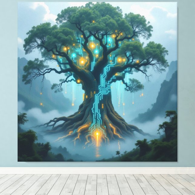 Lienzo  Der Baum der digitalen Weisheit   (Insitu (piso de madera))