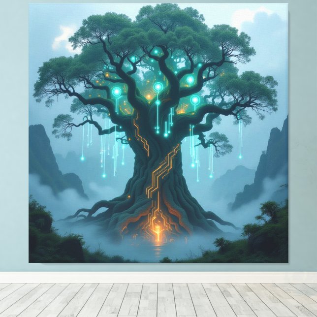 Lienzo  Der Baum der digitalen Weisheit   (Insitu (piso de madera))