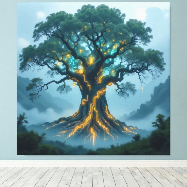 Lienzo  Der Baum der digitalen Weisheit   (Insitu (piso de madera))