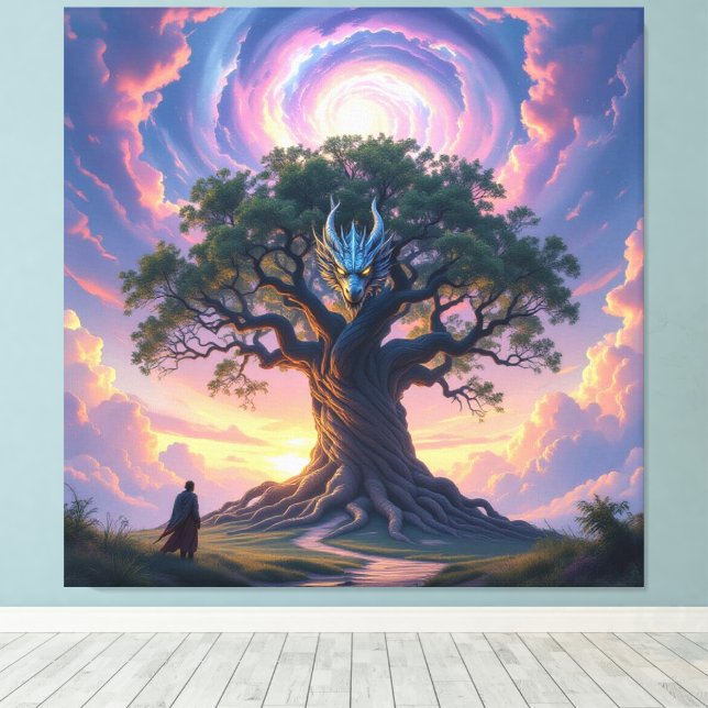 Lienzo Der Drachenbaum von Eldoria   (Insitu (piso de madera))