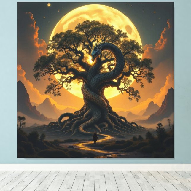 Lienzo Der Drachenbaum von Eldoria   (Insitu (piso de madera))