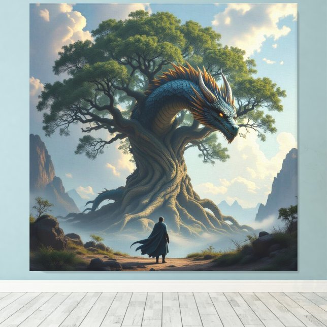 Lienzo Der Drachenbaum von Eldoria   (Insitu (piso de madera))