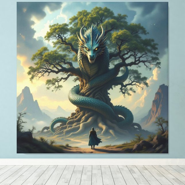 Lienzo Der Drachenbaum von Eldoria   (Insitu (piso de madera))