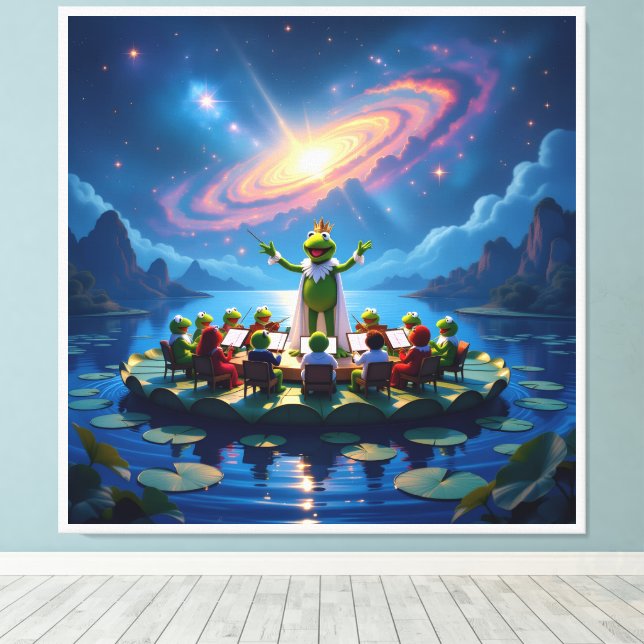 Lienzo Der Froschkönig dirigiert (Insitu (piso de madera))