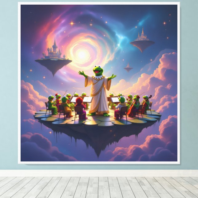 Lienzo Der Froschkönig dirigiert (Insitu (piso de madera))