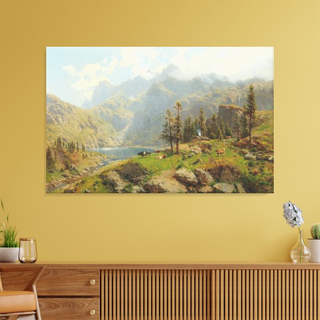 Lienzo Der Murgsee in der Schweiz, Glaris (Insitu (Sala de estar))