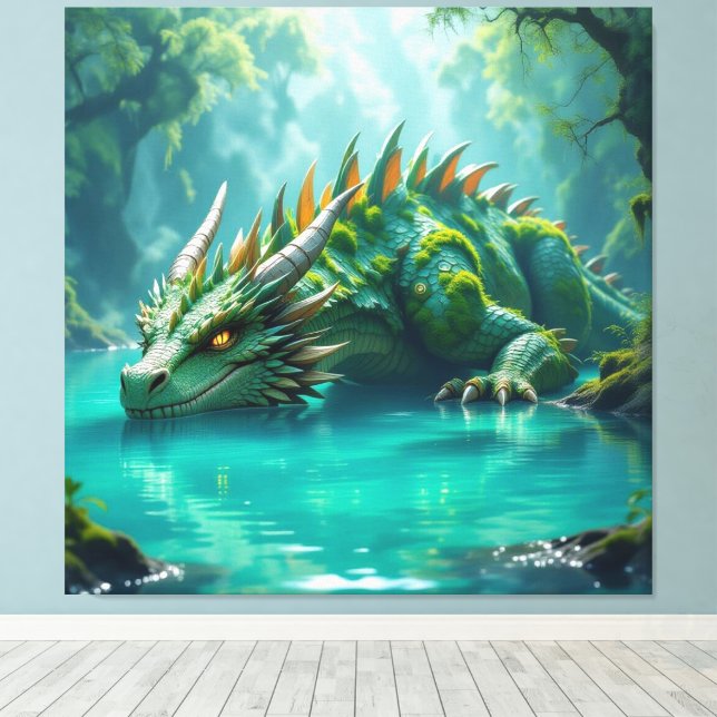 Lienzo Der Smaragd-Koloss des Sees   (Insitu (piso de madera))