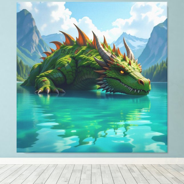 Lienzo Der Smaragd-Koloss des Sees   (Insitu (piso de madera))