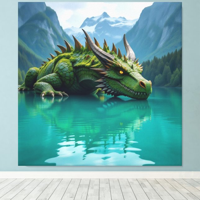 Lienzo Der Smaragd-Koloss des Sees   (Insitu (piso de madera))