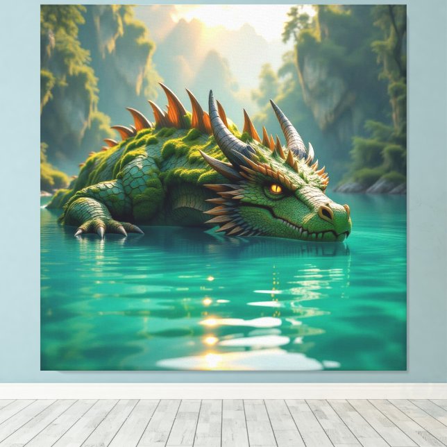 Lienzo  Der Smaragd-Koloss des Sees   (Insitu (piso de madera))