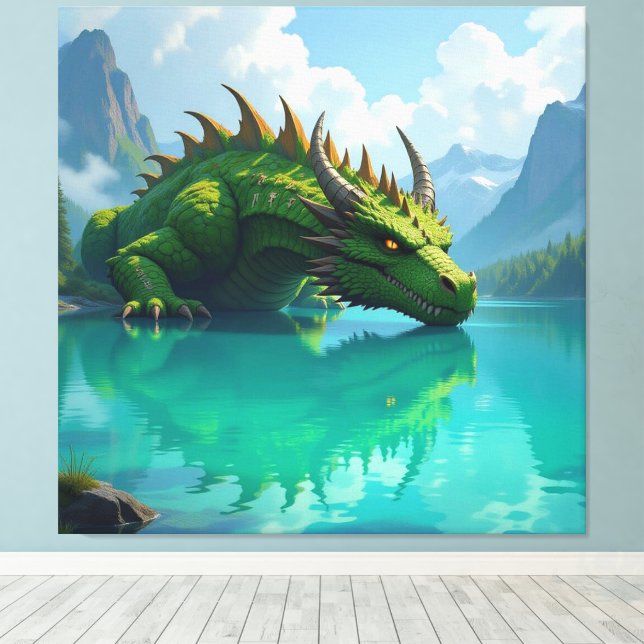 Lienzo Der Smaragd-Koloss des Sees   (Insitu (piso de madera))