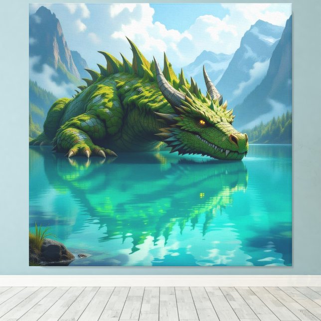 Lienzo  Der Smaragd-Koloss des Sees   (Insitu (piso de madera))