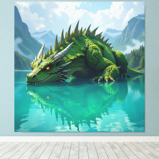 Lienzo Der Smaragd-Koloss des Sees   (Insitu (piso de madera))