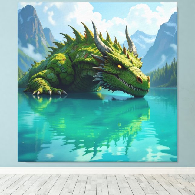 Lienzo  Der Smaragd-Koloss des Sees   (Insitu (piso de madera))